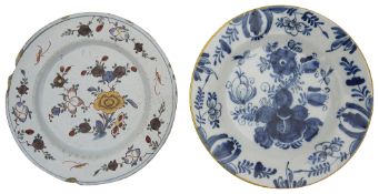 Two 18th Century Dutch Delft Plates