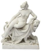 A Minton parian figure group of Ariadne and the Panther c.1850