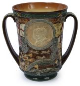 A Royal Doulton George VI 1937 Coronation loving cup designed by Charles Noke and Harry Fenton