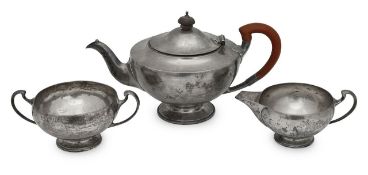 A George VI silver three piece tea service
