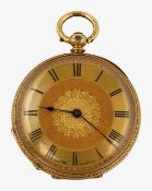 An 18ct gold Victorian open faced pocket watch