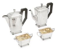 A George V/VI silver four piece tea and coffee set