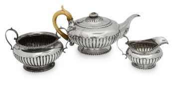 George IV three piece tea service ivory handles