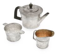 A George V silver Art Deco three-piece bachelor's teaset