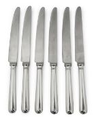 A set of six Elizabeth II silver Old English pip pattern table knives