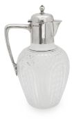 A Victorian silver mounted glass claret jug