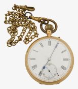 An 18ct open face pocket watch