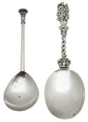 An Edward VII silver seal top spoon