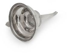 A George III silver wine funnel