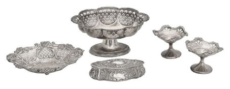 A George V silver pedestal bread basket