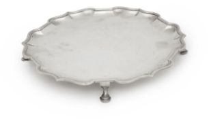 An Edward VII silver piecrust salver