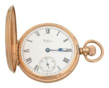 A 9ct gold hunter pocket Waltham watch