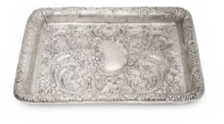 A late Victorian silver dressing table tray