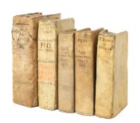 Five vellum bound volumes, 17th/18th century in date