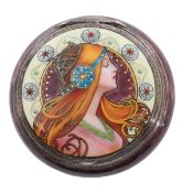 A Heinrich Levinger Art Nouveau guilloché enamel and silver box