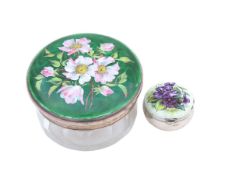 Two silver guilloché enamel boxes