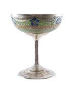 A silver and plique-a-jour champagne coupe