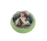 A Continental silver and guilloché enamel box