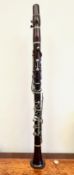 MID 19th CENTURY EARLY BOEHM SYSTEM CLARINET, APPROX 68cm LONG TWO FINE HAIRLINE CRACKS TO BELL