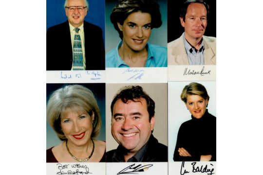 Entertainment signed photo collection, Michael Fish MBE, Jennie Bond, Michael Buerk, Claire