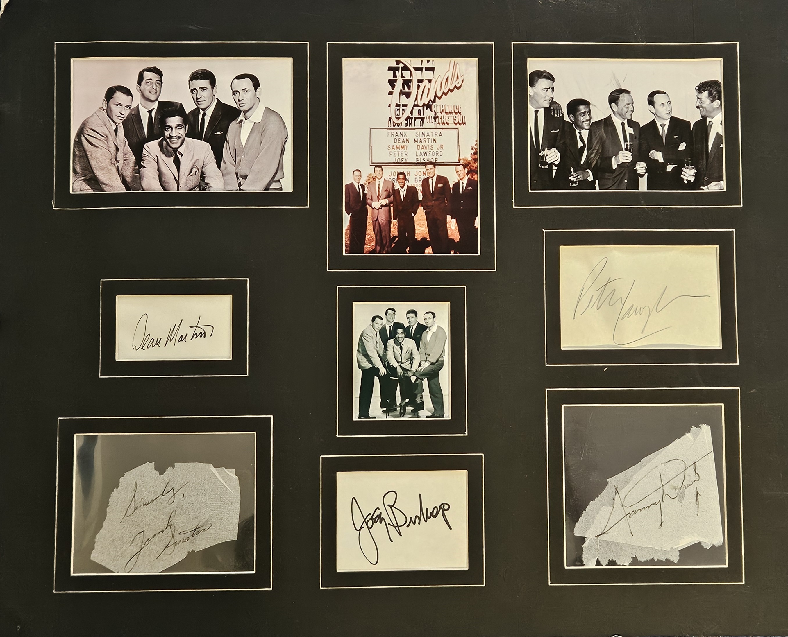 The Rat Pat Singers signatures Display such as Dean Martin, Peter Lawford, Frank Sinatra, Joey