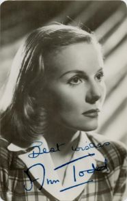 Ann Todd Vintage Signed Black And White Postcard Photo All Autographs 