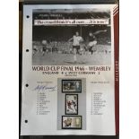 1966 England Football Alf Ramsey signed A4 Masterfile page with World Cup final teams and result