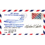 Astronaut Captain USN Michael Coats signed Jet Star Nasa Shuttle Training Aircraft envelope PM