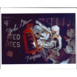 Friendship 7 Astronaut John Glenn signed 10x8 inch colour photo entering the capsule1962. From