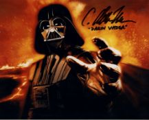 Star Wars Darth Vader colour 8x10 action scene photo signed by actor C Andrew Nelson