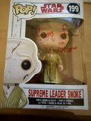 Star Wars Funko pop vinyl No199 'Supreme Leader Snoke' signed by actor Ross Sambridge to front. Mint