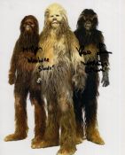 Star Wars colour 8x10 photo signed by Wookie actors Matt Tyler and Ross Sambridge