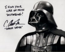 Star Wars Darth Vader colour 8x10 photo signed by actor C Andrew Nelson who has added the Darth