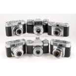 Six Zeiss Ikon 35mm Cameras.