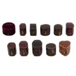 A group of antique jewellery boxes