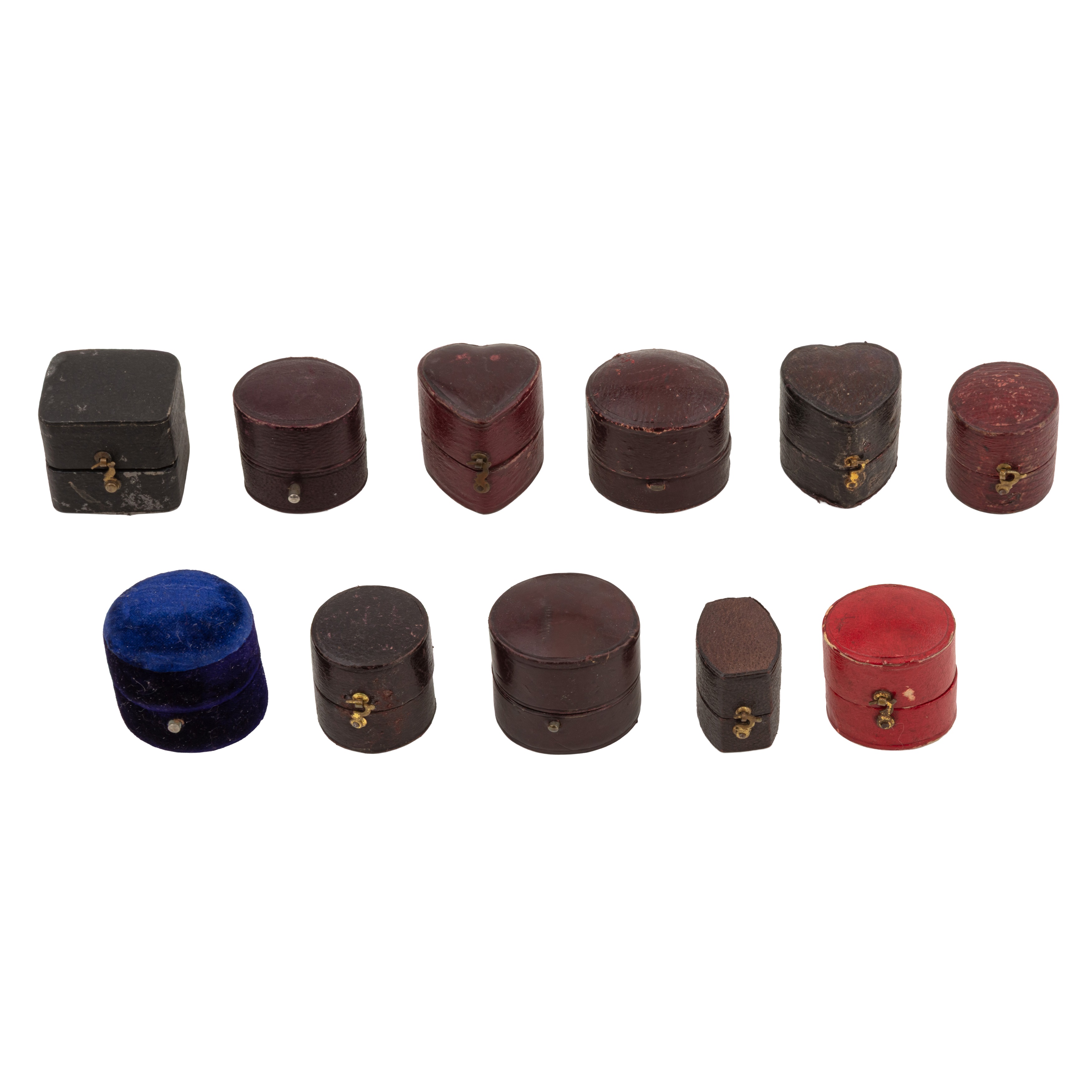 A group of antique jewellery boxes