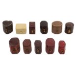 A group of antique jewellery boxes