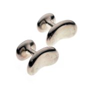 Elsa Peretti for Tiffany & Co. - Pair of bean design sterling silver cufflinks