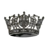 Diamond set Merchant Navy white metal brooch