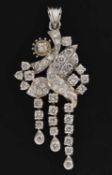 Diamond white metal pendant