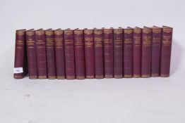 Sixteen volumes of Dickens novels, published Hazell, Watson & Viney Ltd, textile covers