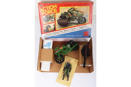 Vintage Action Force Z Force Rapid Fire Motorcycle Vehicle with Quarrel action figure boxed Palitoy. - Image 1 of 5