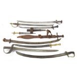 African Sudanese side-arm dagger with brass handle with cross detail