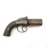 19th Century Percussion Cap Pepperpot Pistol