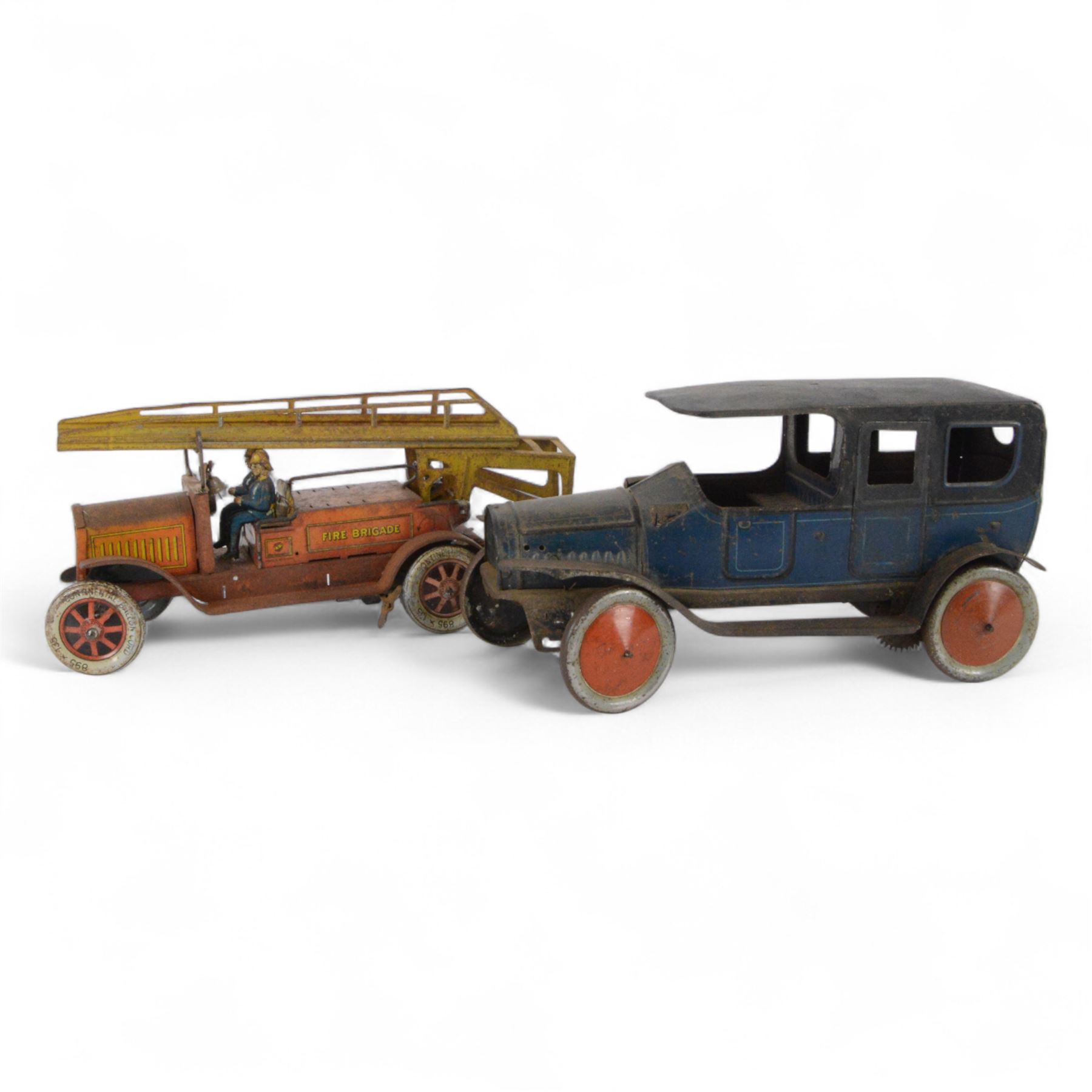 Distler Tinplate Clockwork Fire Engine No.1614, detailed tinprinted ...