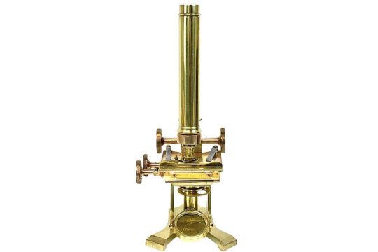 A Victorian brass compound microscope by John Browning. - Image 7 of 7