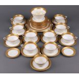 A 39 piece Royal Worcester tea service, the base with blue Worcester mark, 1393, 1 star and 3