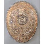 A Milton Shield, by Elkington & Co, after Morel Ladeuil (1820-1888), the electroplated shield of