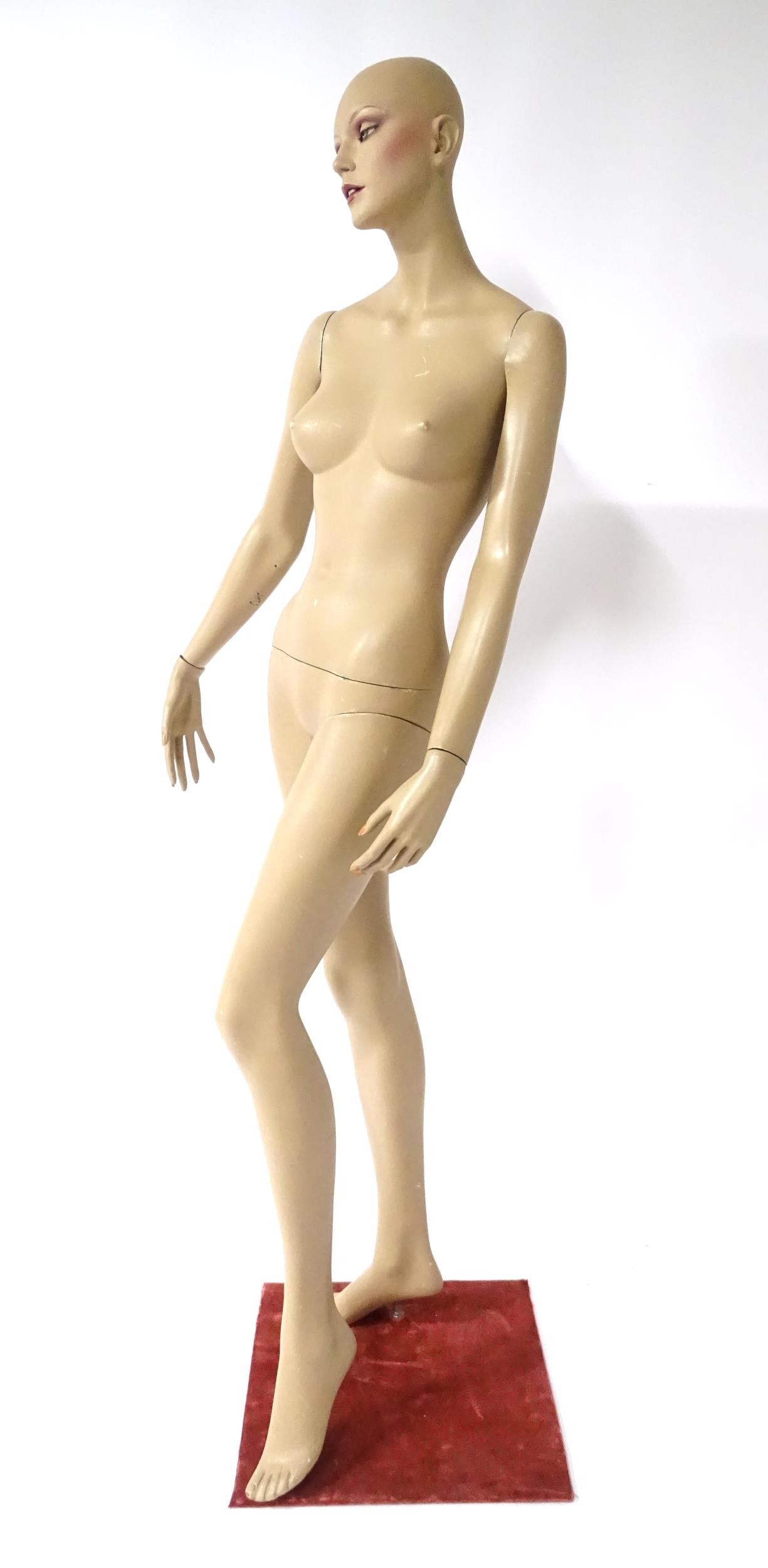 A late 20th-early 21stC female mannequin / shop display dummy , with semi-articulated and - Image 4 of 7