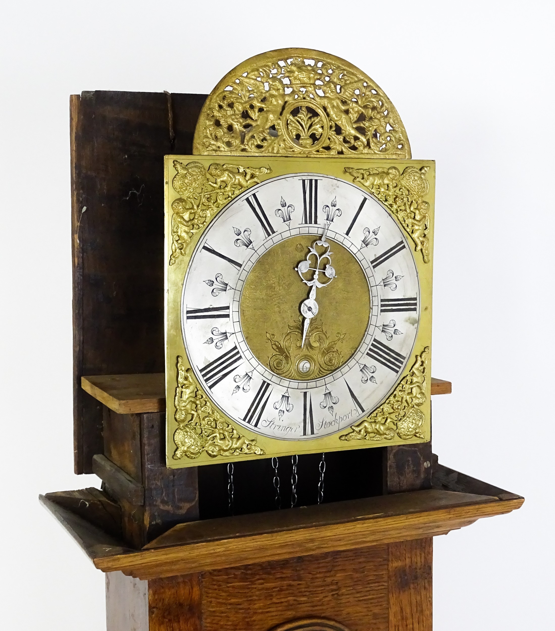 Lowercase Clock A late 17th / early 18thC oak cased longcase clock, the brass dial with ...